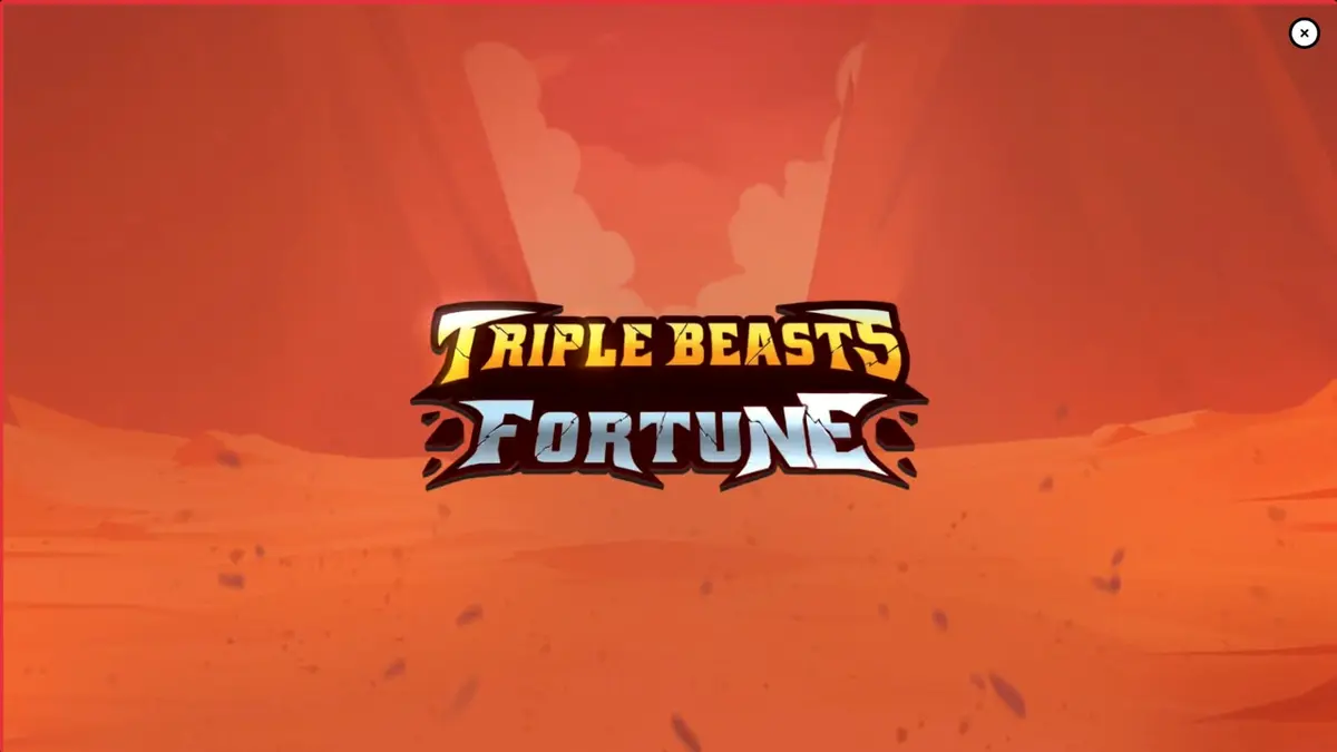 Tampilan visual slot Triple Beasts of Fortune dengan latar belakang ngarai dan simbol totem hewan